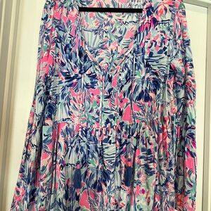 Lilly Pulitzer Pink and Blue Floral Blouse